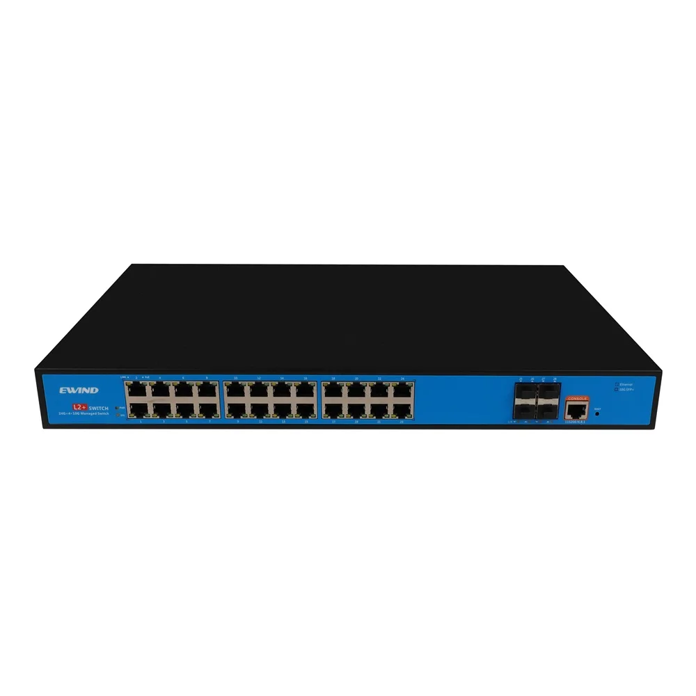 24 ports Network Switch Layer 3 Managed Ethernet Switch with 10G Uplink Support IPv4/IPv6 soft routing function