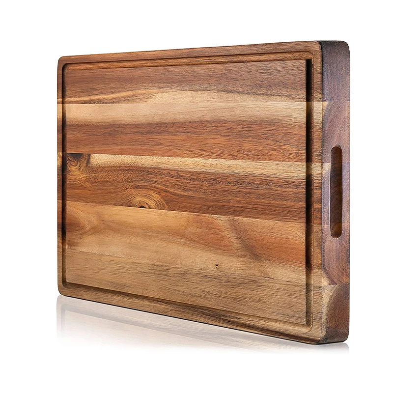 Acacia Wood Large Reversible Cutting Board with Juice Groove Chopping Block Cheese Boards Charcuterie Board