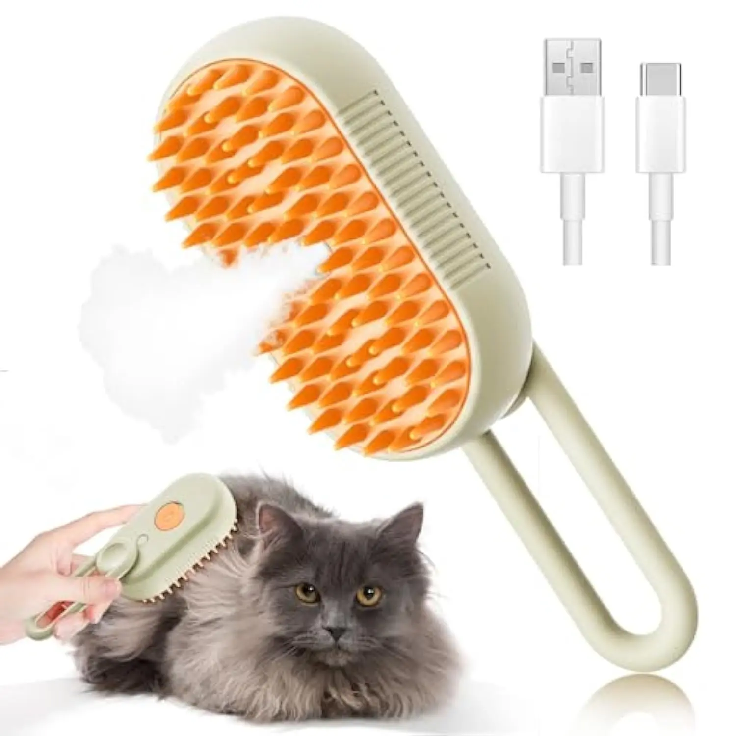 OEM Steamy cepillo para mascotas Steam Pet Hair Brush for Dogs Cats Pet Steam Brush for Removing Tangled and Loose Hairem