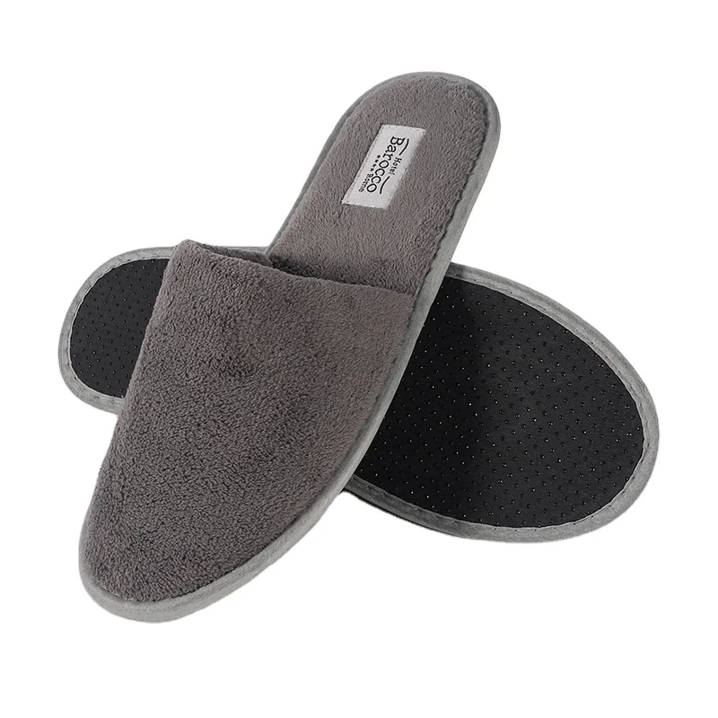 Costumised Hotel Spa Slippers Manufacturer Hotel Slipper Closed Toe Coral Fleece Slippers