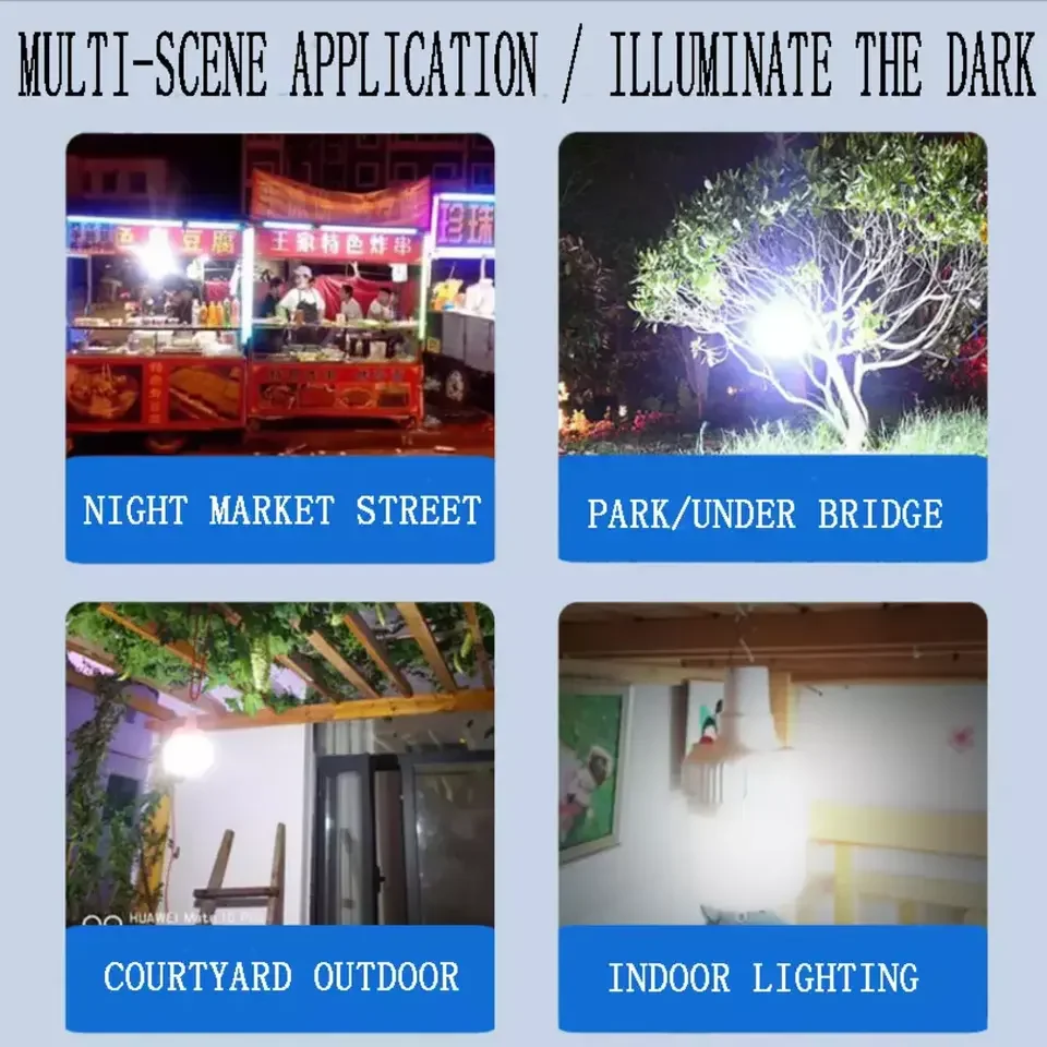 Waterproof Round Tent Table Hanging Lamp USB Charging Portable Outdoor LED Rechargeable Battery Solar Powered Camping Luminaire