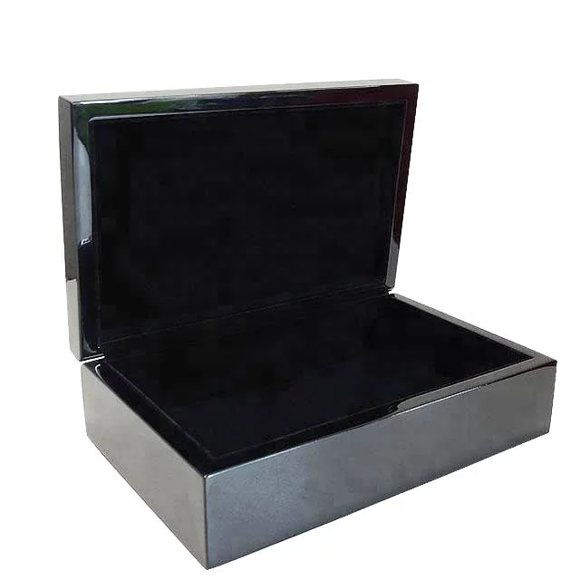 piano black lacquer finish luxury wooden perfume bottle box