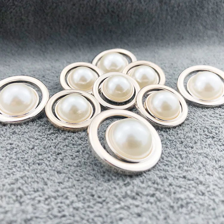 Plastic Shank Button for Garment Clothing Accessories Fit Sewing Scrap booking Garment DIY Decoration Sliver Pearl Buttons