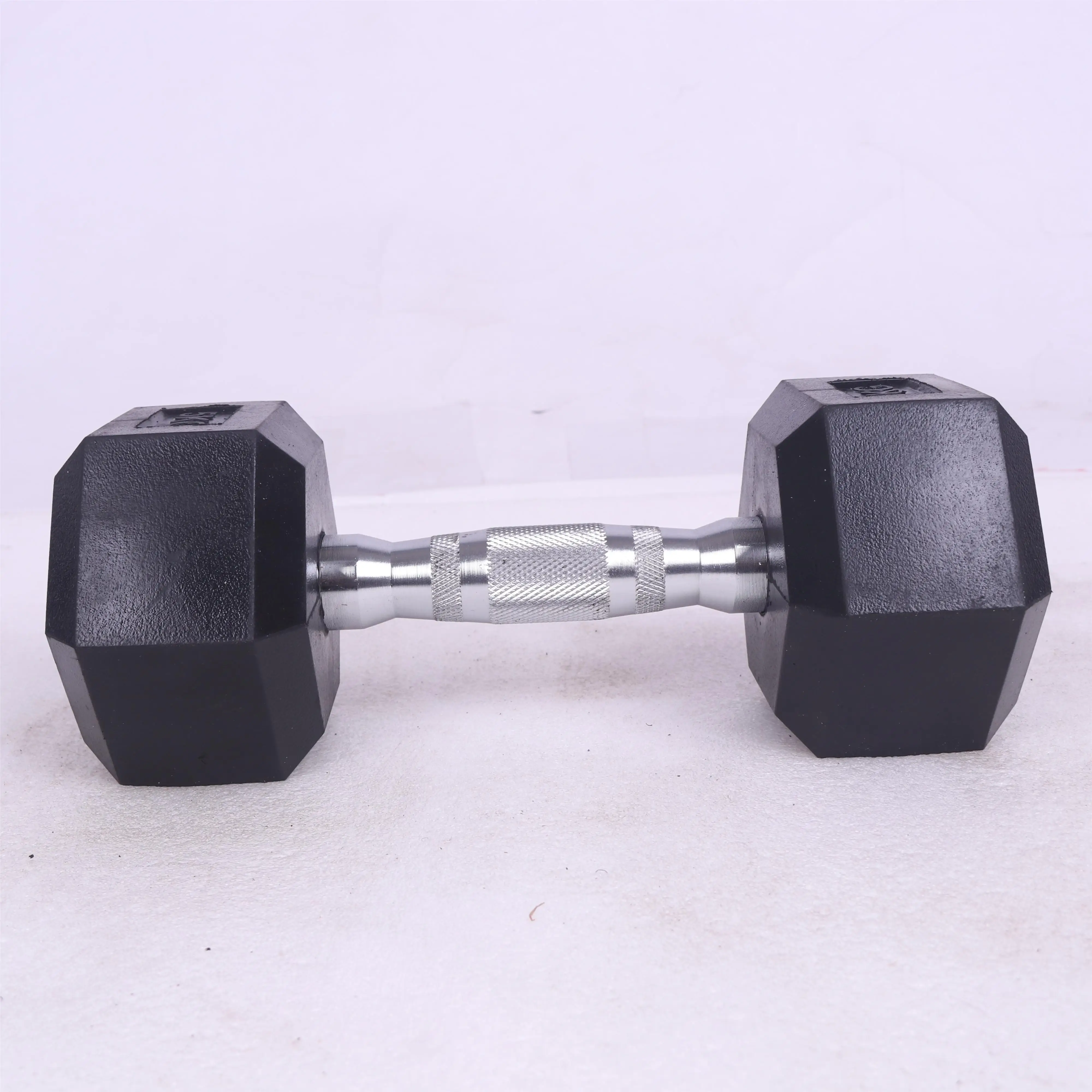 manufacturers direct selling black training cast iron rubber hex hexagonal dumbbells for student