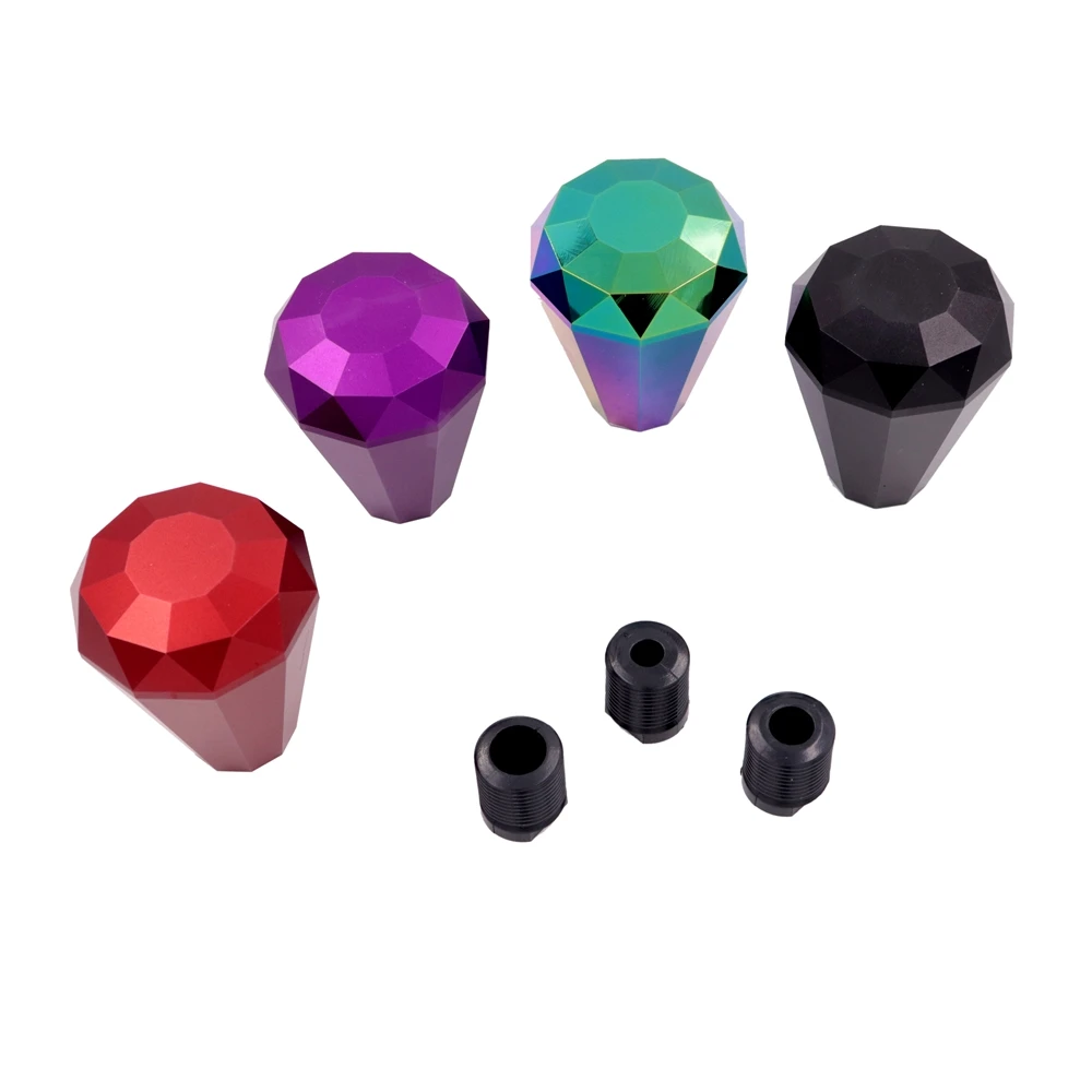 new shiftter custom logo aluminum rainbow diamond shift knob