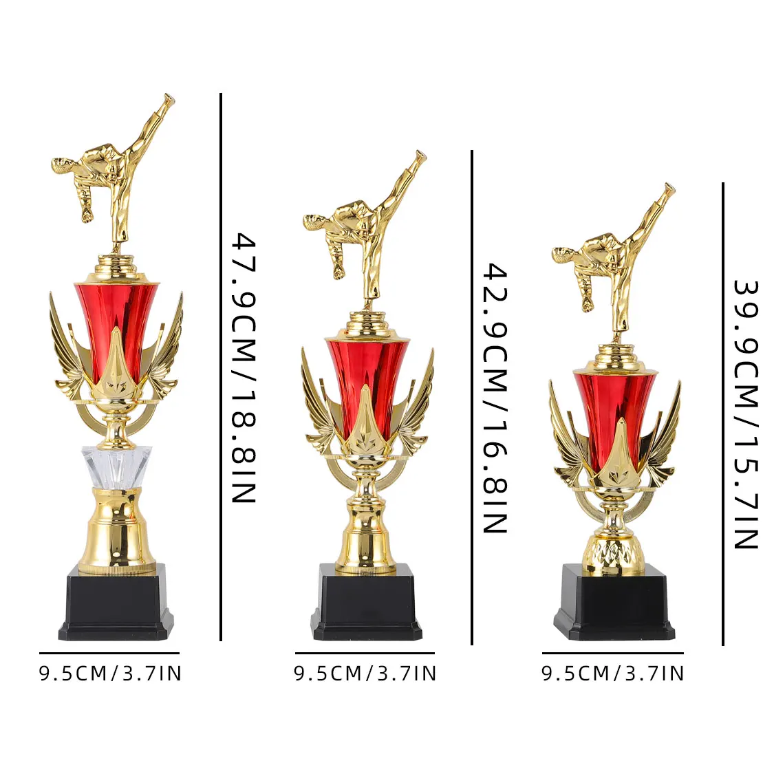 Hot sale taekwondo karate trophies martial arts trophy plastic big trophy cup award for events competitions winners champions