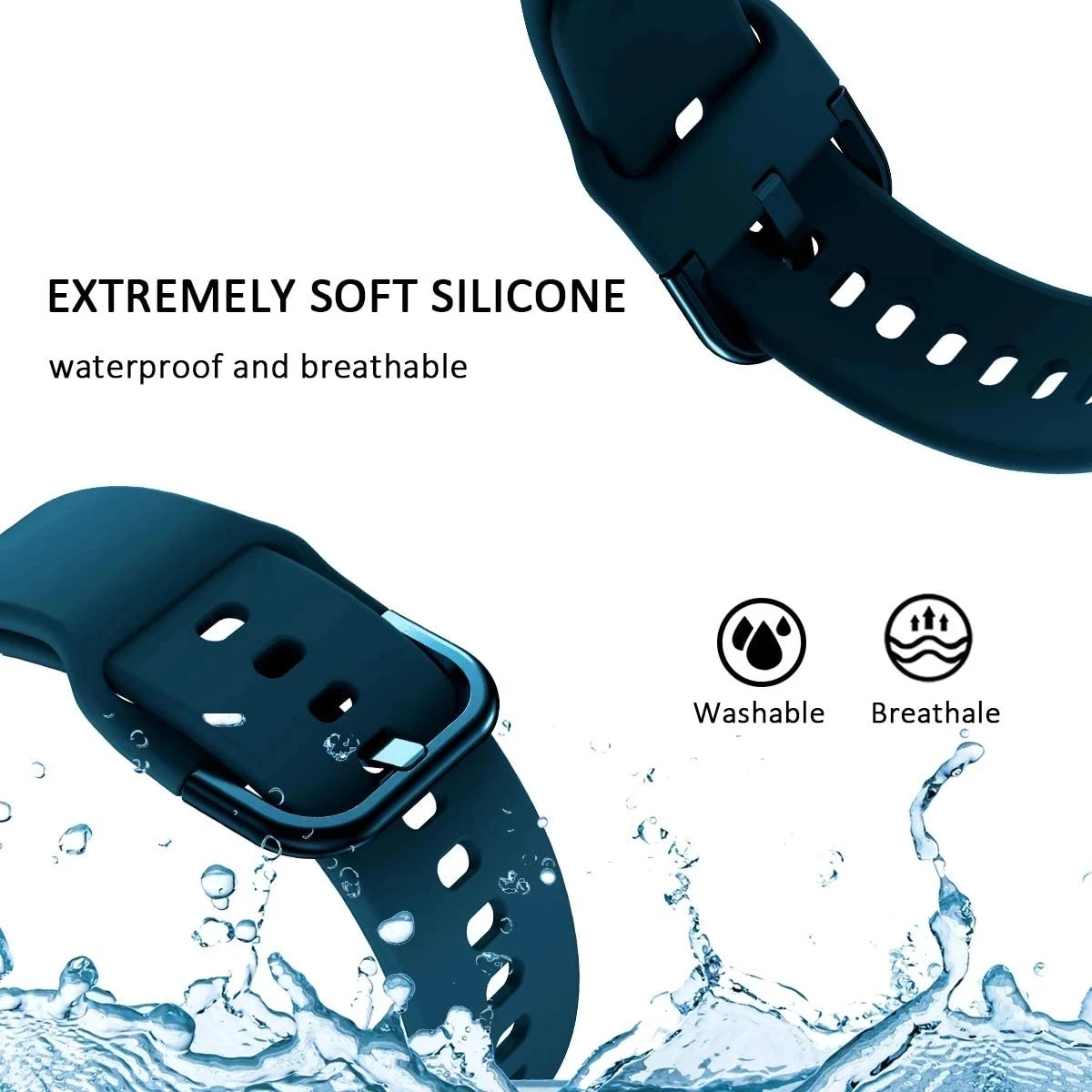 20mm Silicone Band For Amazfit GTS 4 Mini/Bip/Samsung Galaxy Watch 6/5/4 Classic Sport Bracelet Wristband Huawei Watch 42mm band