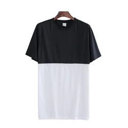 China Manufacturer 100% Cotton Mens T Shirt Short Sleeve Plain Black And White Tshirt For Men