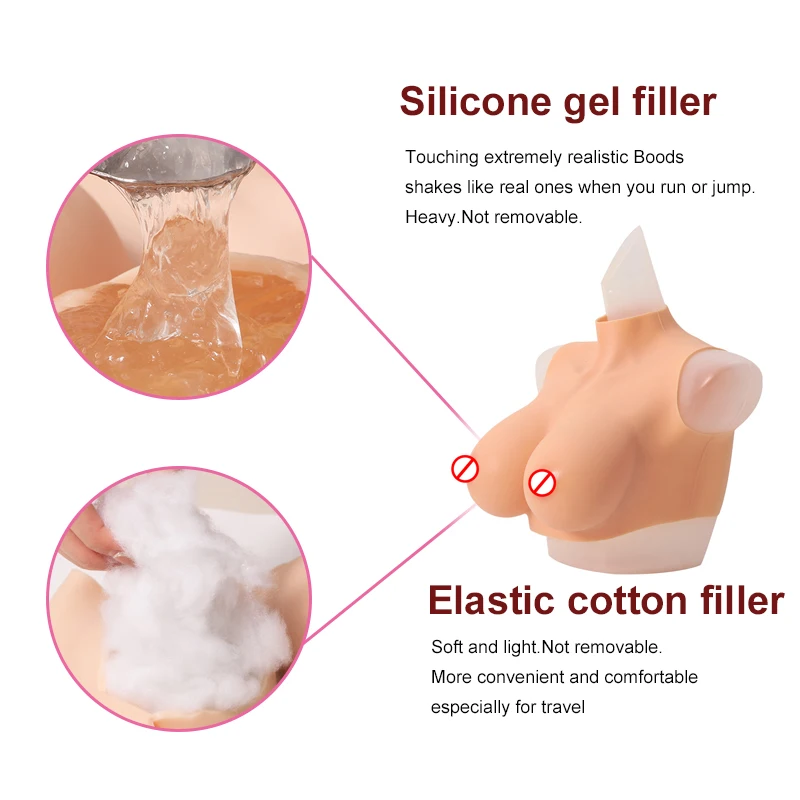 Realistic Artificial Silicone Female Nipple Costume B-I Cup Size boobs form Sissy Shemale Silicone Fake Breasts for Crossdresser