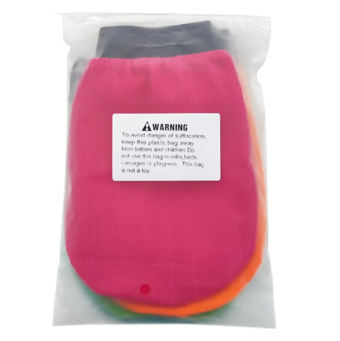 Korean exfoliating gloves round style colorful, 5in1 packaging family bath suit