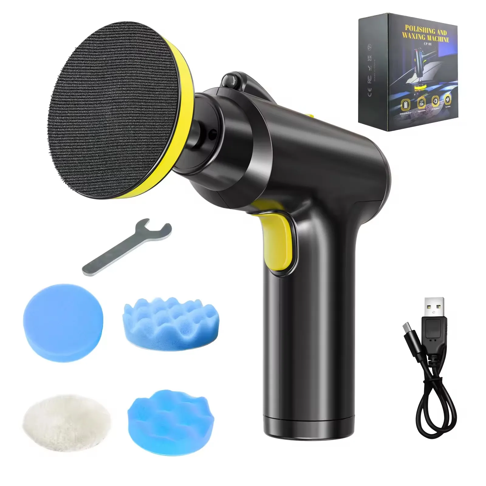 Hot Selling 3 Speed Portable Cordless Battery  Multifunctional Hand-held  Electric Wireless Polishing Machine Car Car Polisher