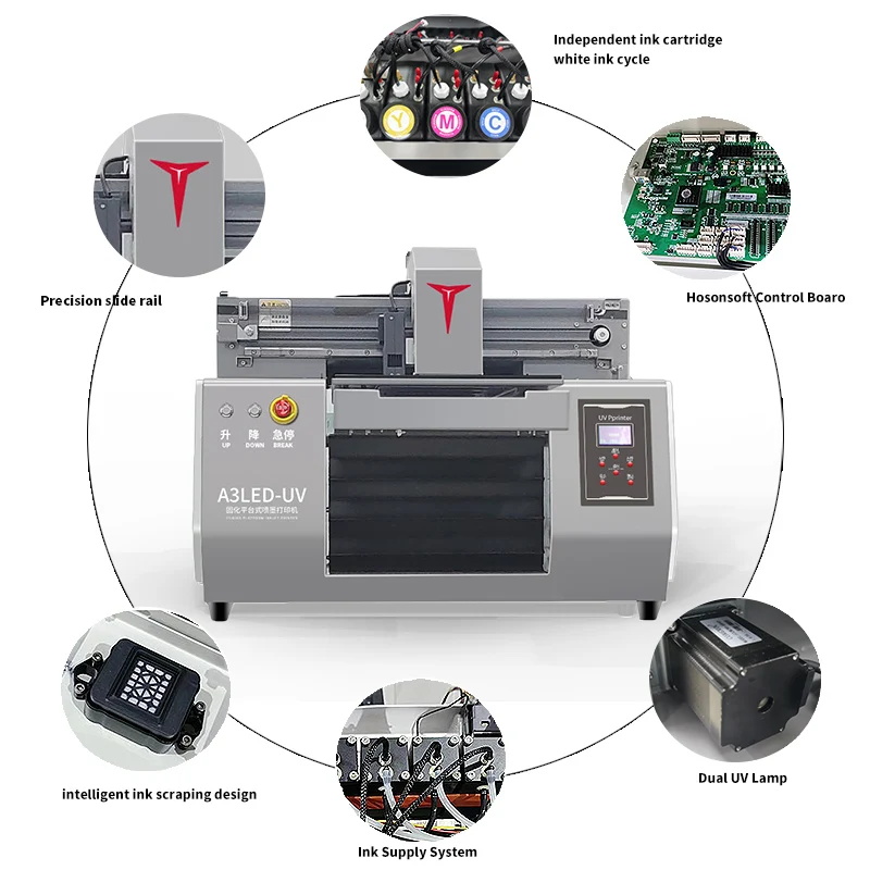 3050 UV printer desktop digital tablet A3 UV phone case printer phone case printing machine can print 3D relief printer