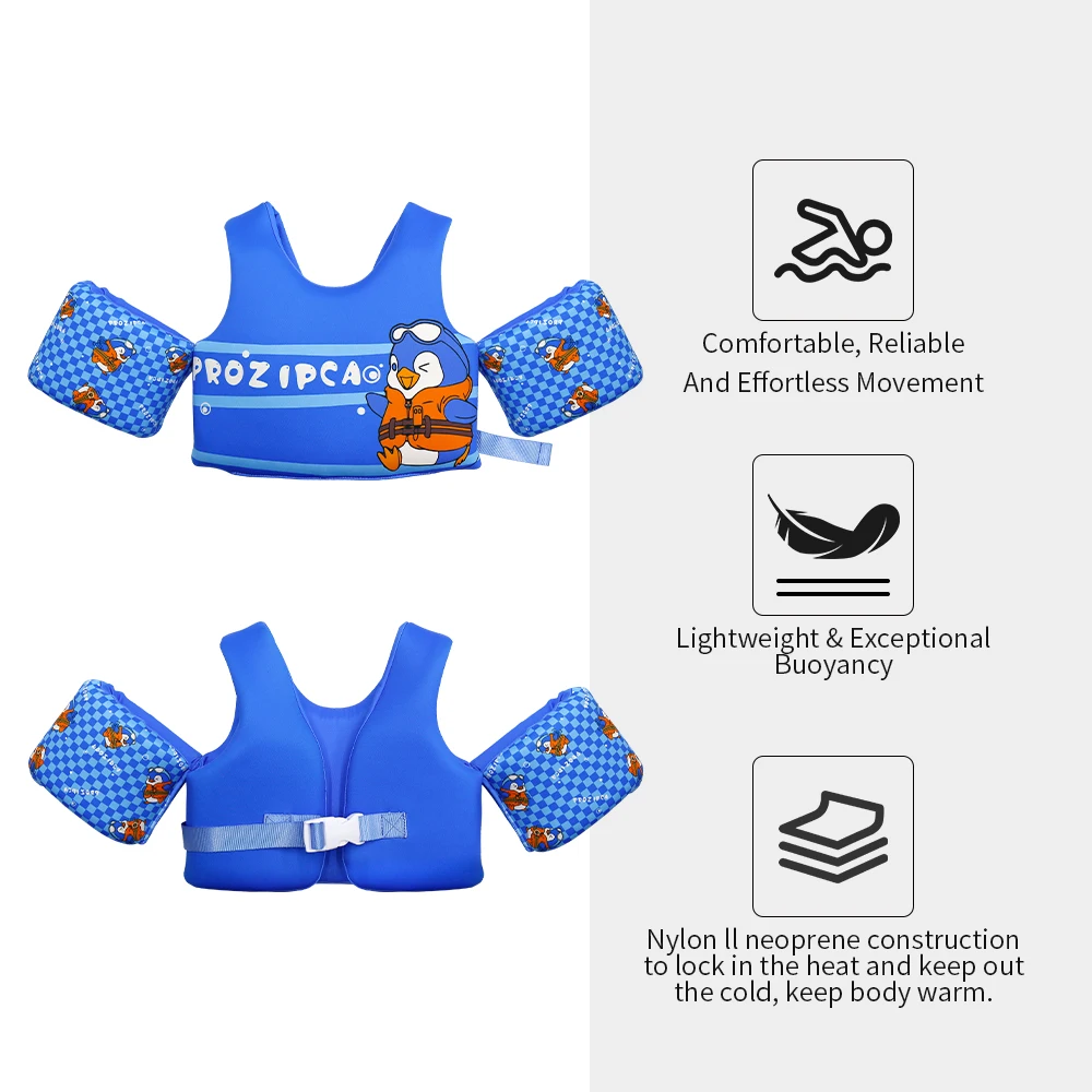 Hot Sale Custom Kids Life Jacket Buoyancy Aid Swim Vest with Cartoon Printed Watersport Neoprene EPE Child Surfing Floating Vest