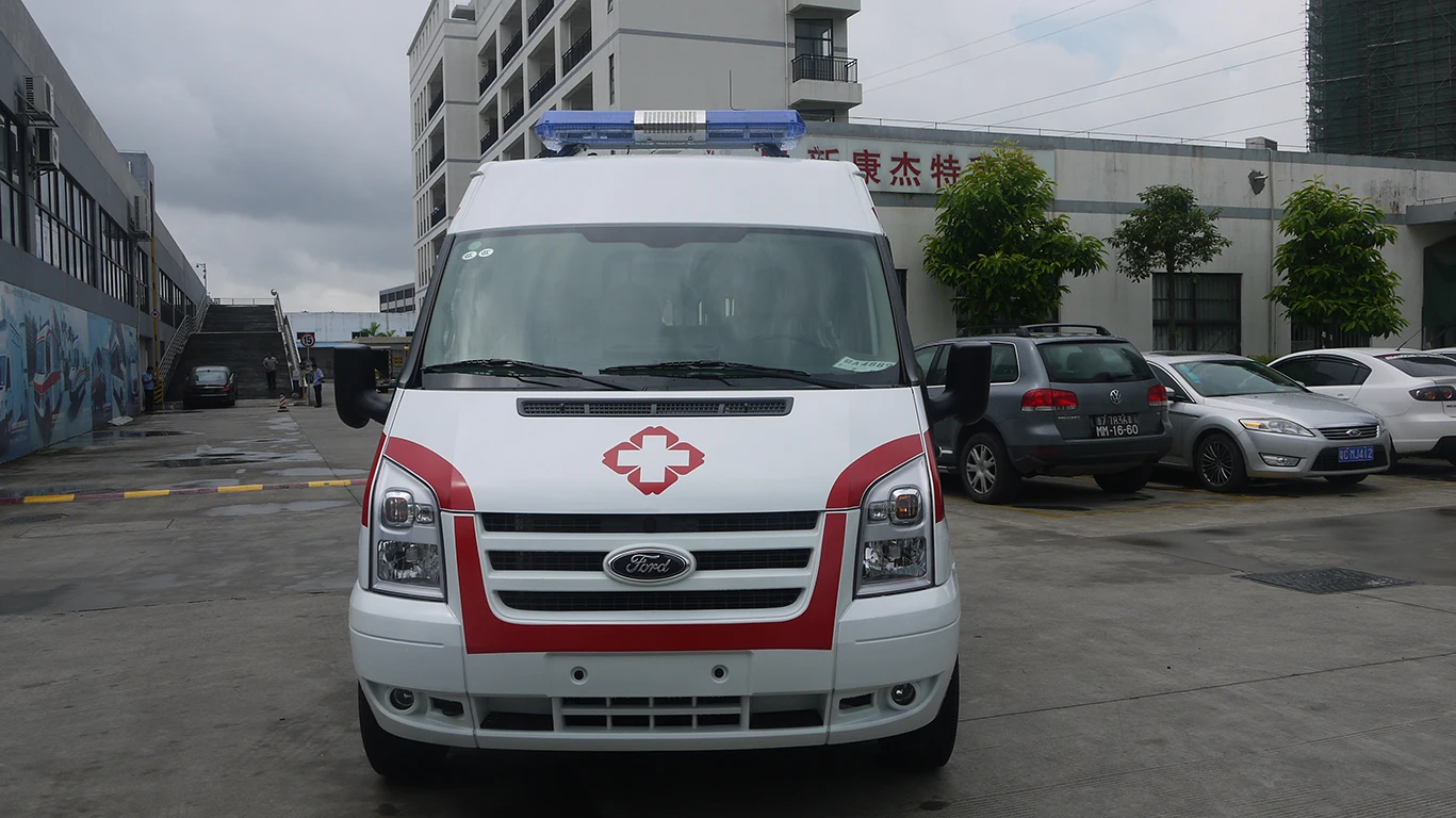 First Aid Ambulance Vehicle Transit V348 (Long axis standard roof) Euro 6 Monitoring Customized Ambulance Rescue Car
