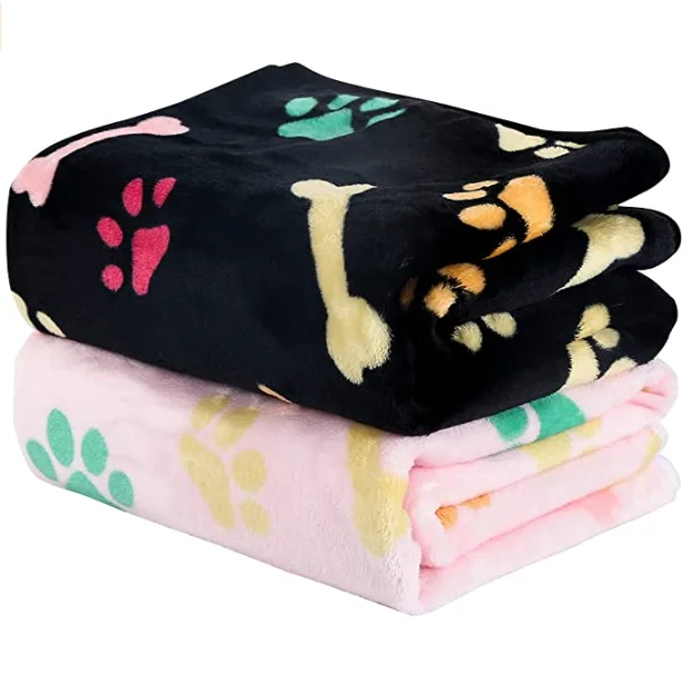 
Pet Soft and Comfortable Flannel Blanket, Lovely Bone, Claw Print Pattern, Suitable 