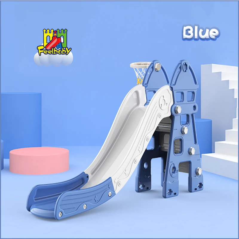 Feelbaby children indoor playground kids plastic slide single