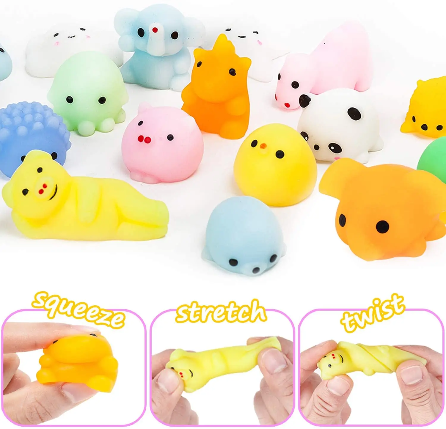 2023 New Hot Sale Kawaii Squishies Animal Mochi Squishy Toys for Kids Party Favors Mini Stress Relief Toys For Kids Mochi