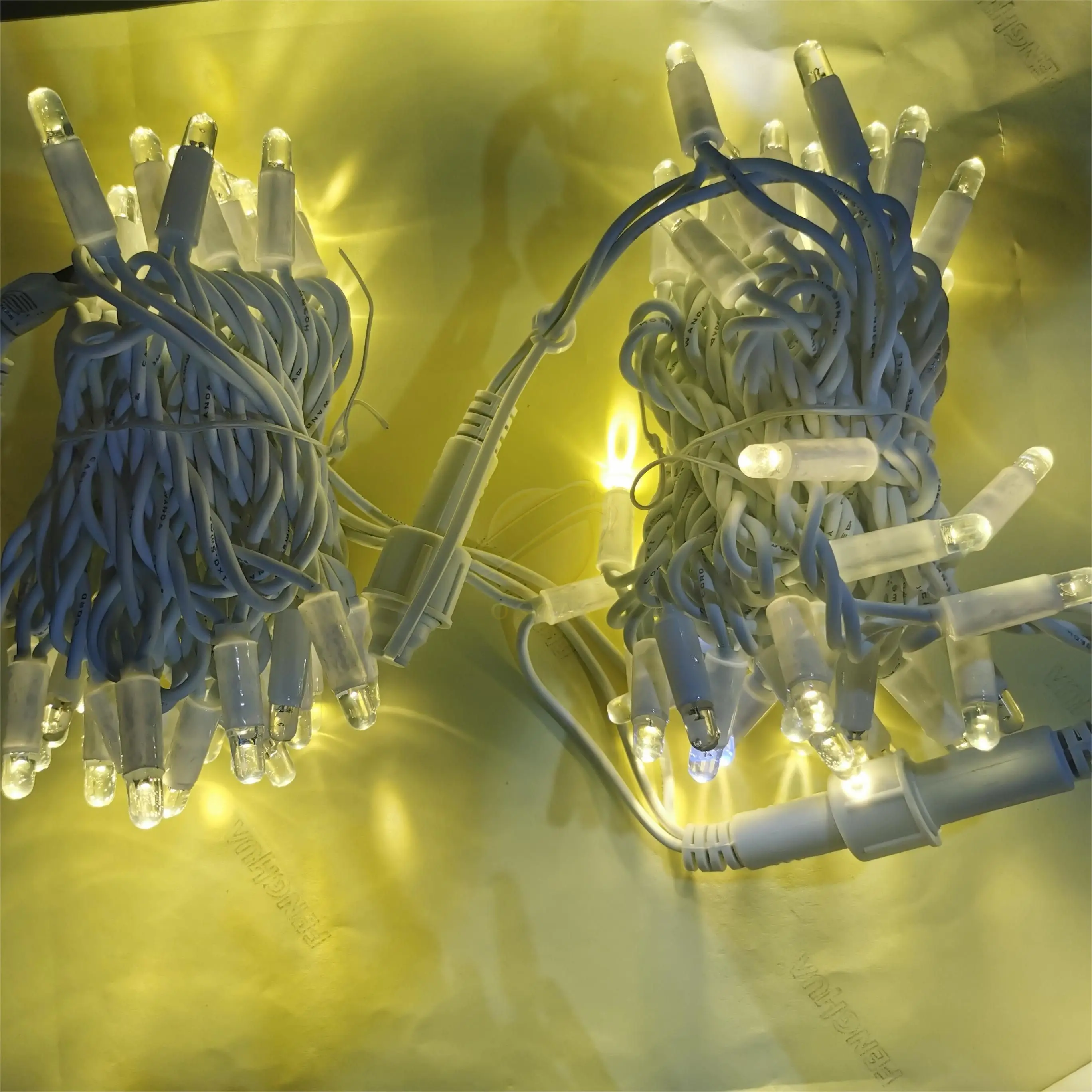 waterproof solar LED lights rubber cable LED Flashing String light for outdoor christmas decoration