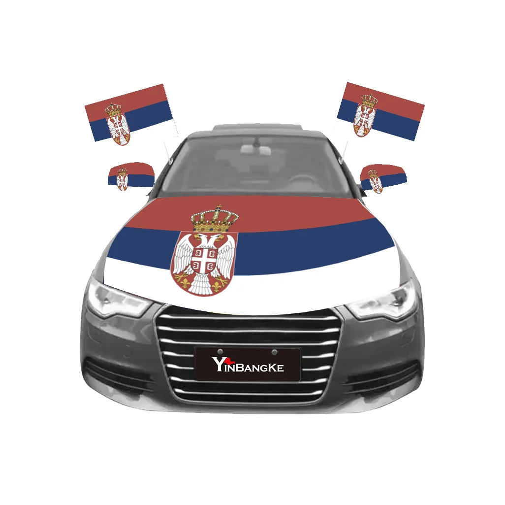 wholesale International standard size digital printing high-tech technology digital printing Georgia car hood flag set