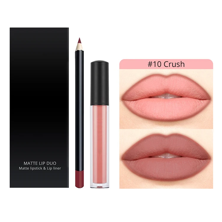 Wholesale lipstick set custom logo Long Lasting Cosmetic Vegan Private Label Matte Liquid Lipstick with lipliner