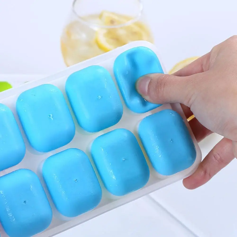 Custom LFGB Certified Easy Release Creative Christmas Mold BPA free 14 holes silicone ice cube tray with Removable Lid