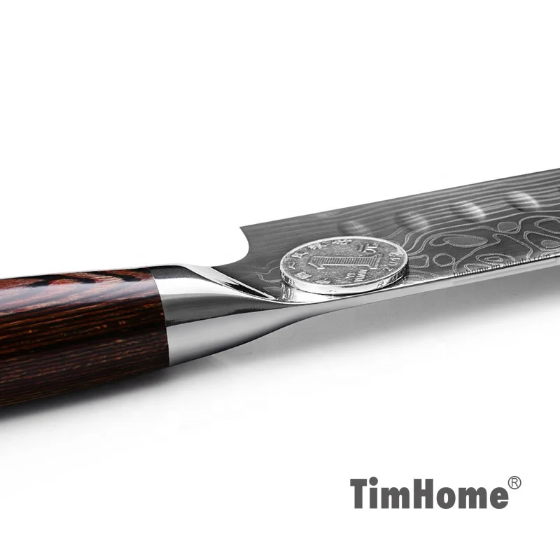 Немецкий нож Santoku из высокоуглеродистой нержавеющей стали Timhome, деревянная ручка Pakka
