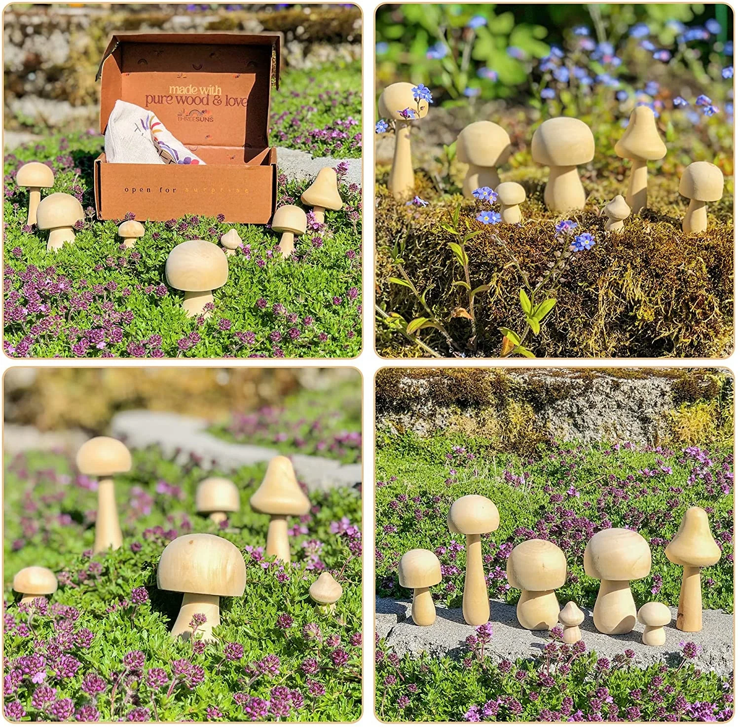 Innovation Kids Wood Craft Unfinished Wooden Mushroom Drawing Painting Kits Crafts Art and Kit