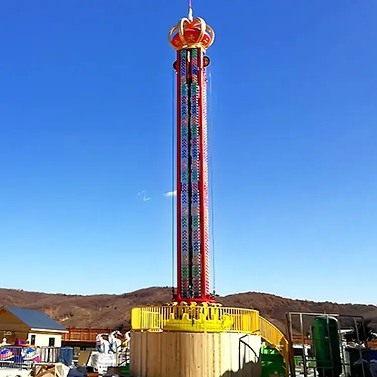 Jumping park thrilling rotate free fall drop tower drop tower amusement rides for sale entertainment equipment jumping