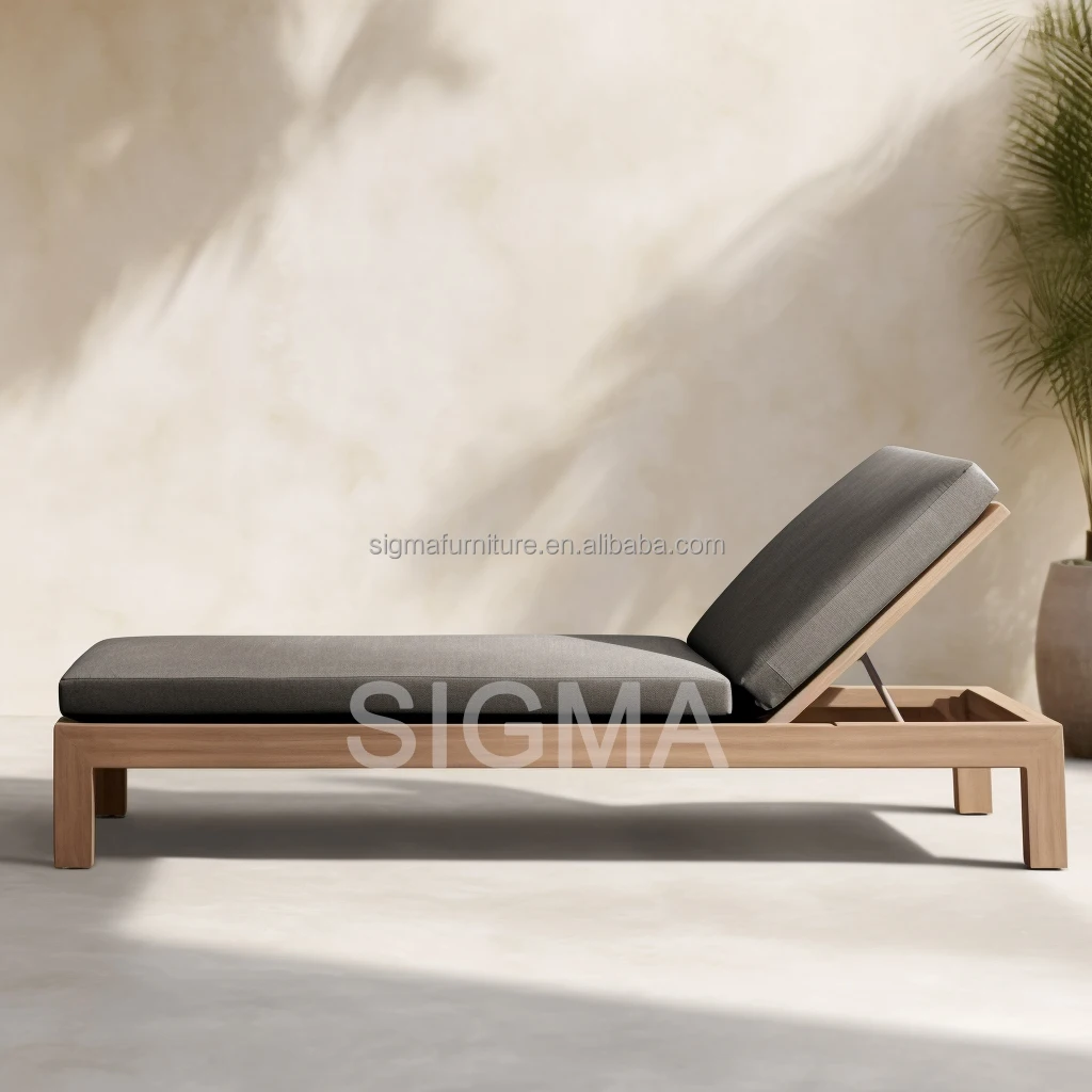 Best quality all weather furniture garden set chaise lounge teak sun bed poolside beach folding chair