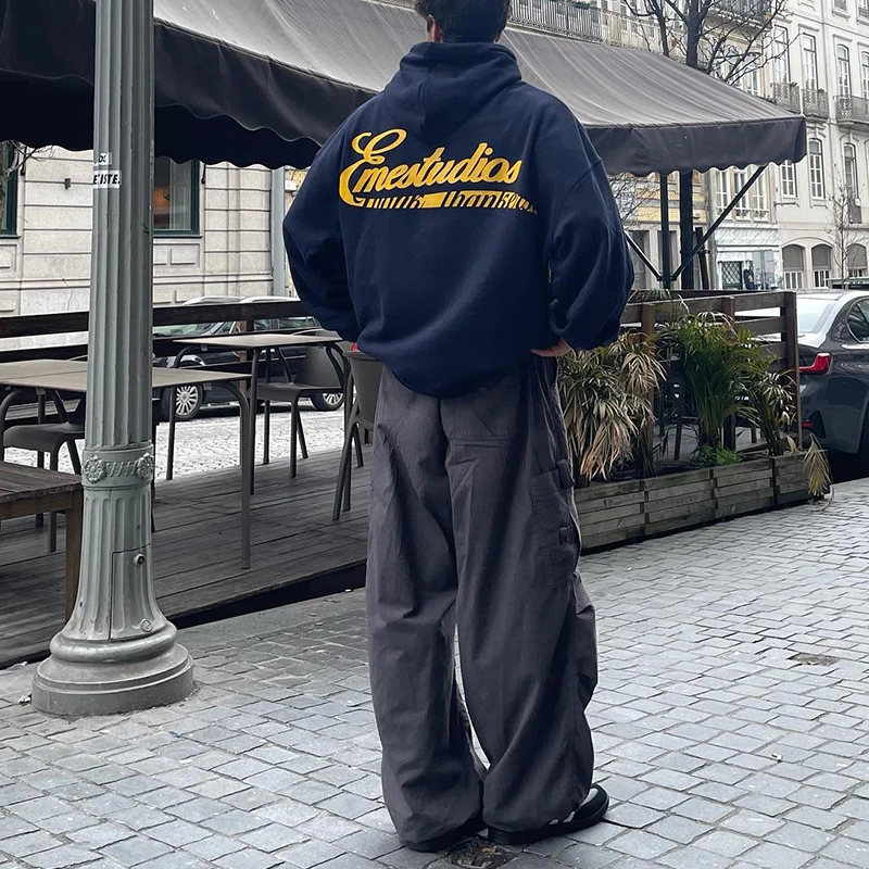 Custom Print Logo Plain Embroidered Loose Jumper 100%Cotton Sweatshirts Vintage Heavyweight Oversized Hoodies