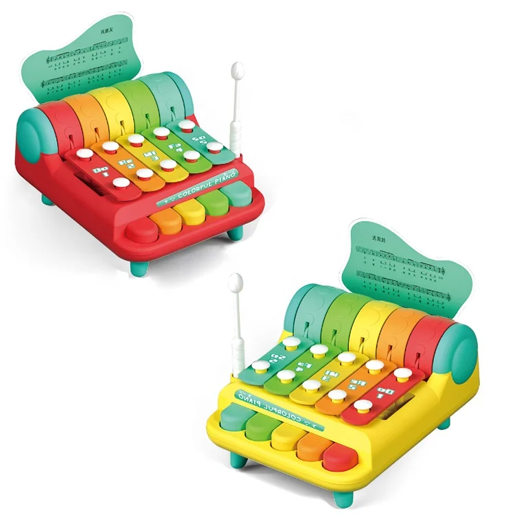 Cartoon Piano Xylophone Music Toys for Toddler Preschool Educational Kids Kick Piano Musical Instruments