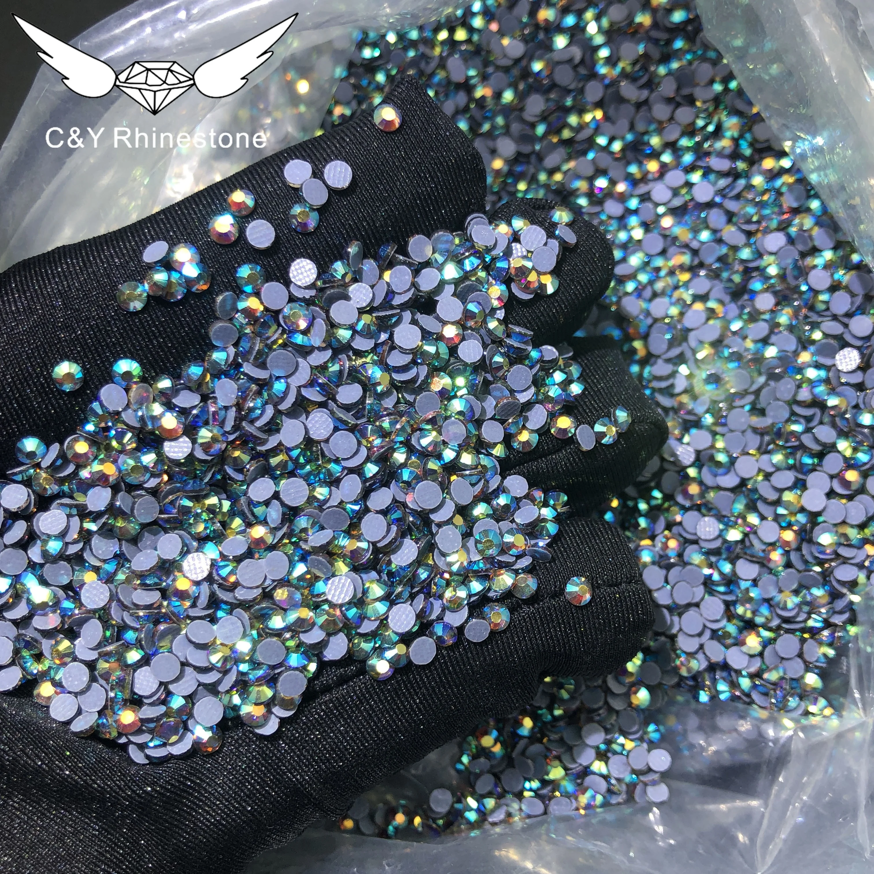 CY N1 Iron On Custom Rhinestone For Clothes Flatback Crystal Rhinestone Fabric Hotfix Rhinestones Bulk