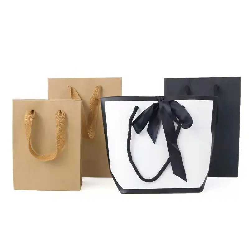 Hanhong multi-color can be customized luxury cardboard jewelry packaging bag, kraft paper gift bag