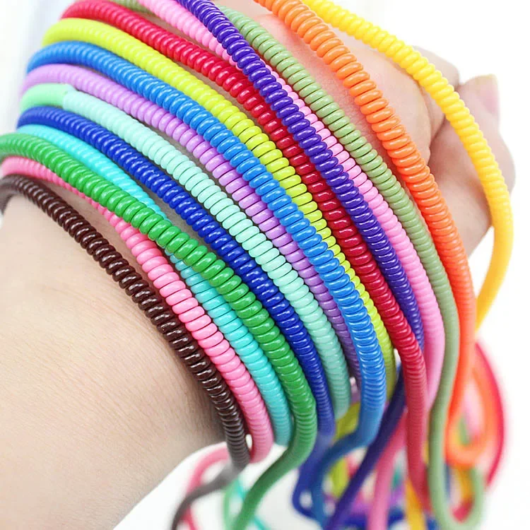 Muti Color Colorful Mobile Spiral Cord Protector Charger Wire Wholesale Protector Cable USB Cable Protector for Apple