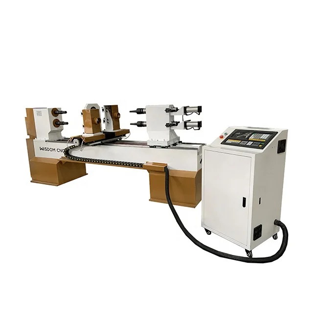 WISDOM CNC wood lathe machine with digital display