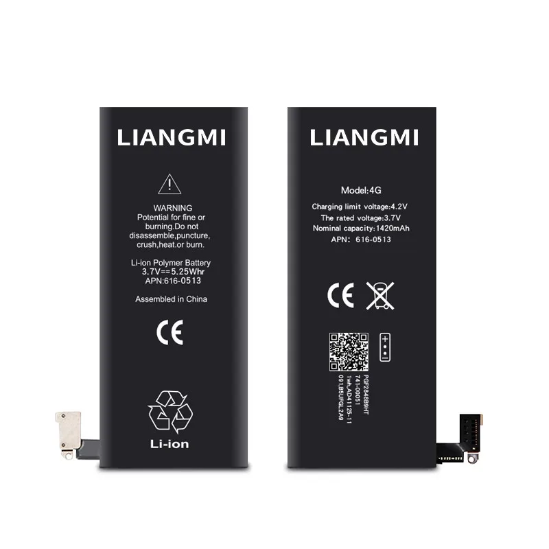 Factory Wholesale 1810mah Mobile Phone Battery for Iphone 4S 5S 6 6S 7 8 X Xmax 1111Pro Batteries