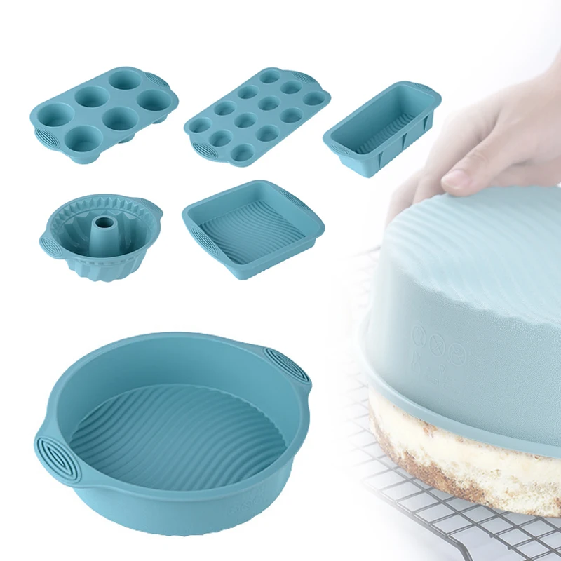 6pcs/Set Baking Tool Cake Molds Muffin Pans Toast Cupcake Mold Bundt Pan Silicone Form For Bake