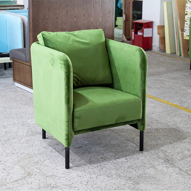 Hendry Nordic Design Velvet High Quality Living Room Sofas with cushion Armchair Flannelette Green Accent Chair Leisure Chair