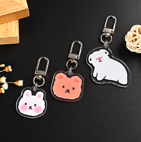 Customized Logo And Shape Personalized Manufacture Glitter Cute Anime Characters Acrylic Car Key Chain