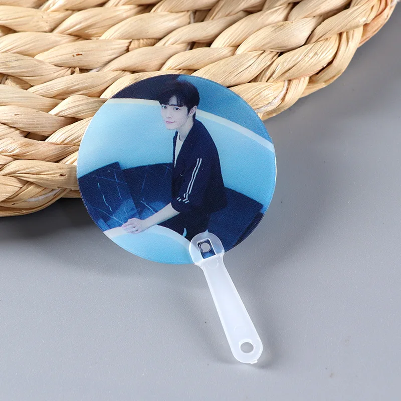 Wholesale Kpop hand-made custom both side printing 3D lenticluar mini transparent pvc picket fan for collection event