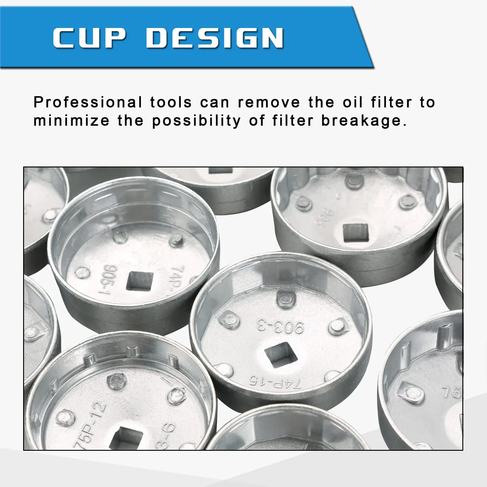 23PC Oil Filter Removal Wrench Tool Socket Set Automotive Tool Set