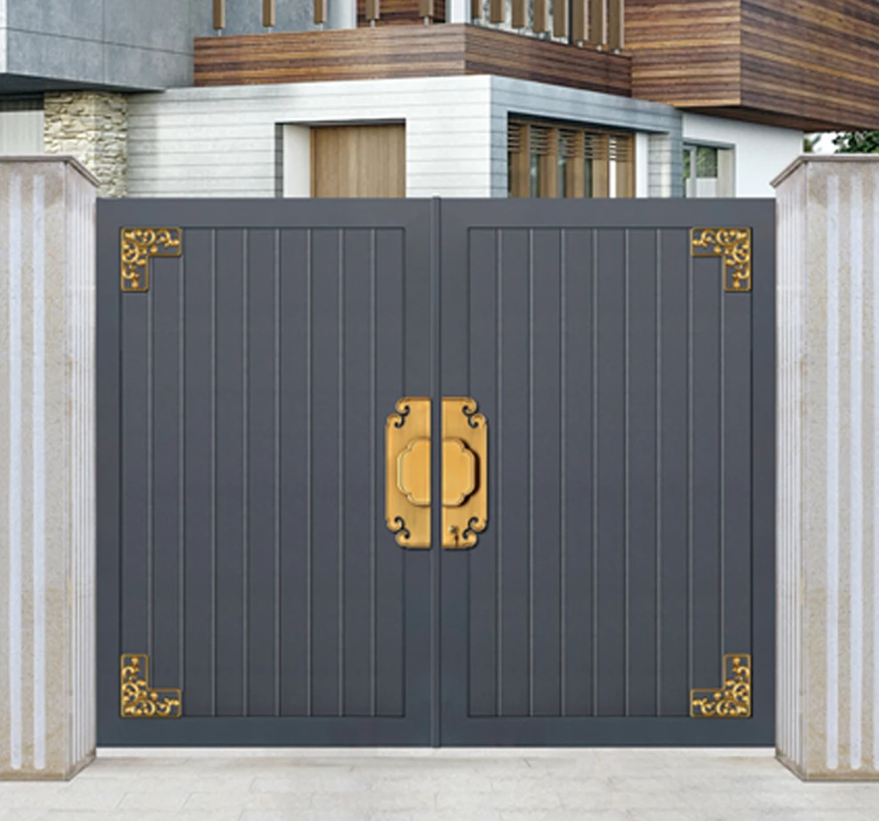 Automatic Aluminum One Way Sliding 2 Panels Fence Gate