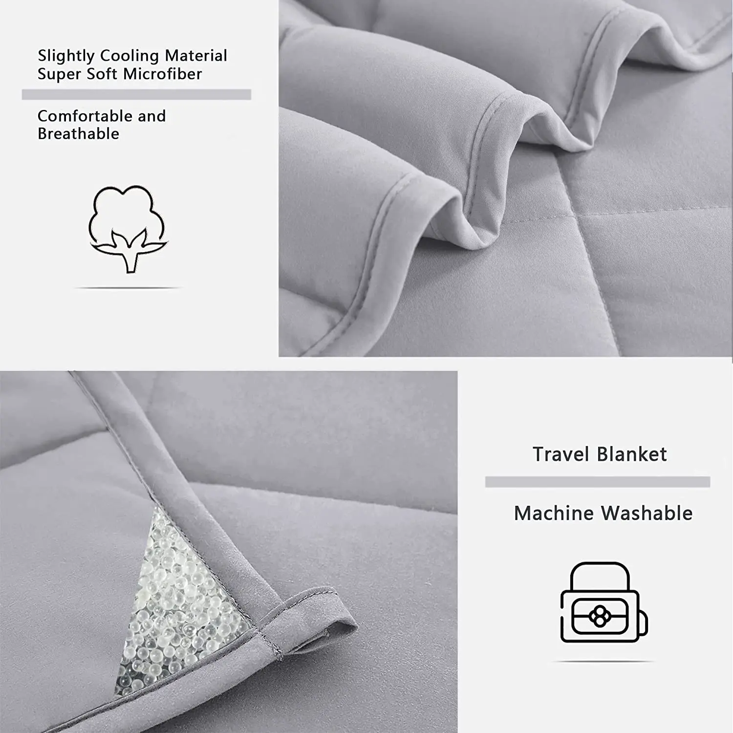 Home textile china Soft Cooling Small Heavy Throw Blanket with Glass Beads Weighted Lap Pad for Kids Adult Pet