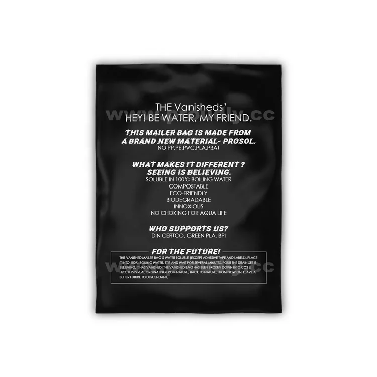 Water soluble & Biodegradable Eco-friendly packaging mailing bags, shipping bag for clothing