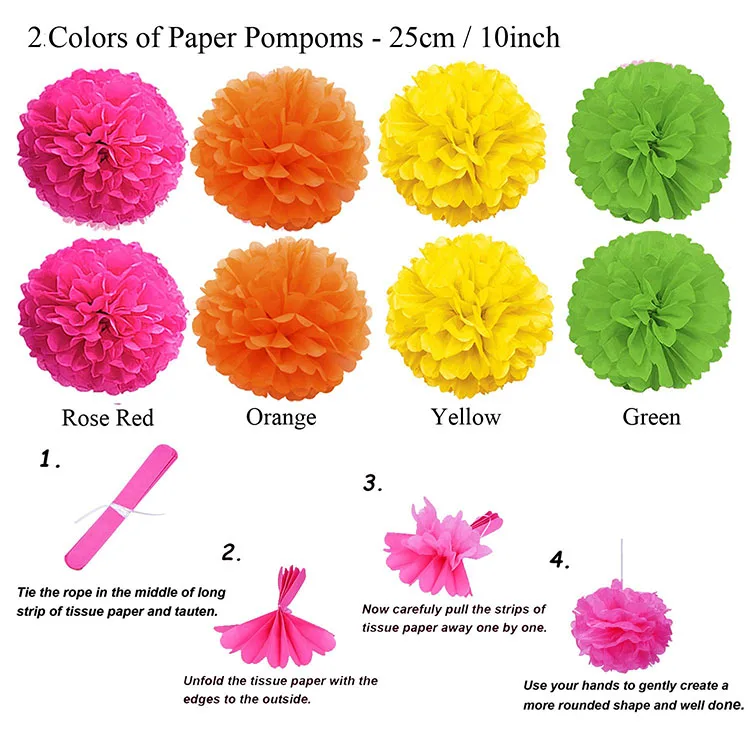 Nicro 21 шт. Разноцветные бумажные подвесные украшения Праздник мексиканский комплект для вечеринки