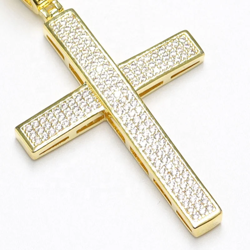 Custom Cross Pendant Hip Hop Pendant Zircon Silver Gold Plated VVS Moissanite Pass Diamond Tester