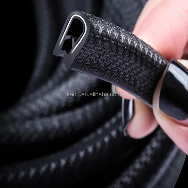 Auto PVC U shape trims flexible composite extruded rubber EPDM glass edge trim Sealing Rubber Strip