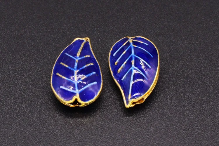 jincan traditional high temperature enamel mechanism Silver blue antique jewelry accessories back cloud bead cloisonne 17*11 sma