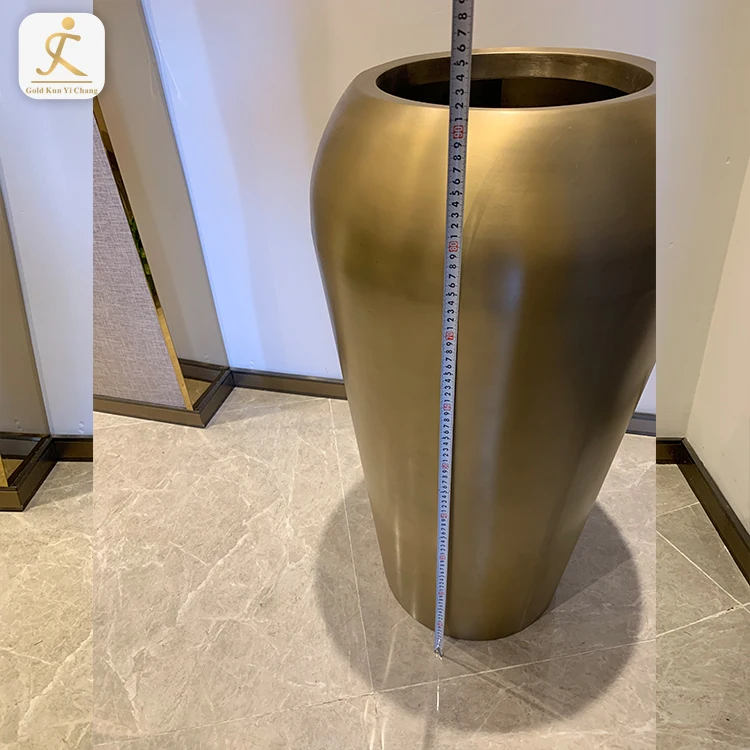 hotel decorate flower glass tall floor stainless steel vase modern big metal home floor tall stainless steel flower vases