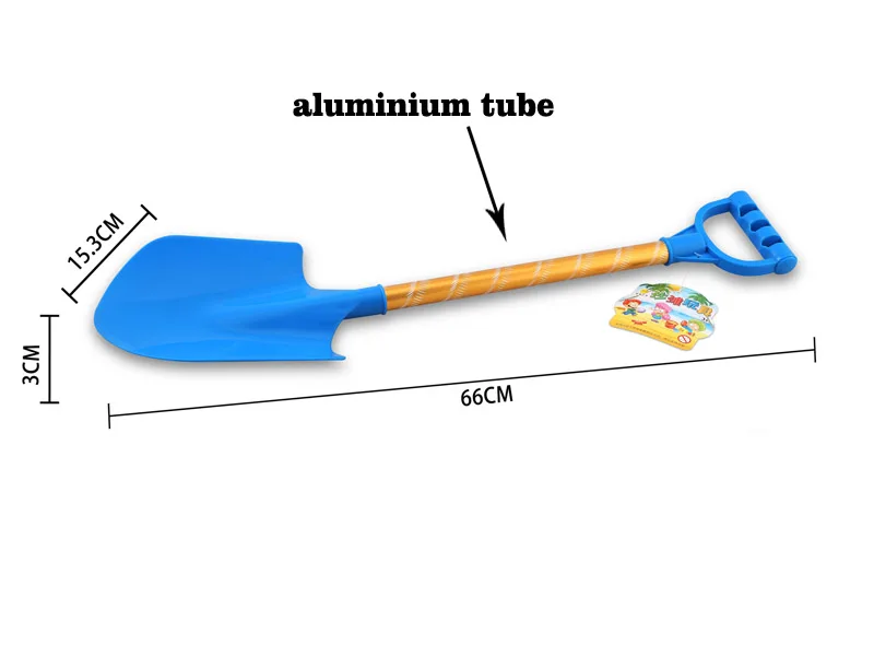 Wholesale plastic 66cm aluminium tube Summer outdoor plastic sand shovel kids beach toy